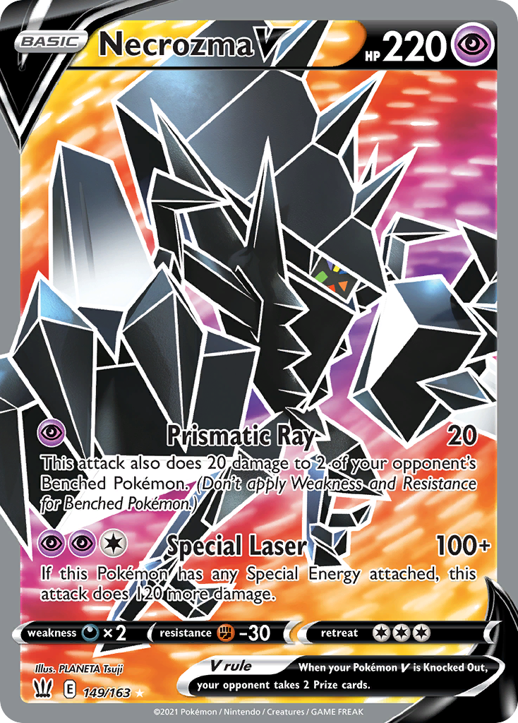 Necrozma V 149 Rare Ultra card from Battle Styles