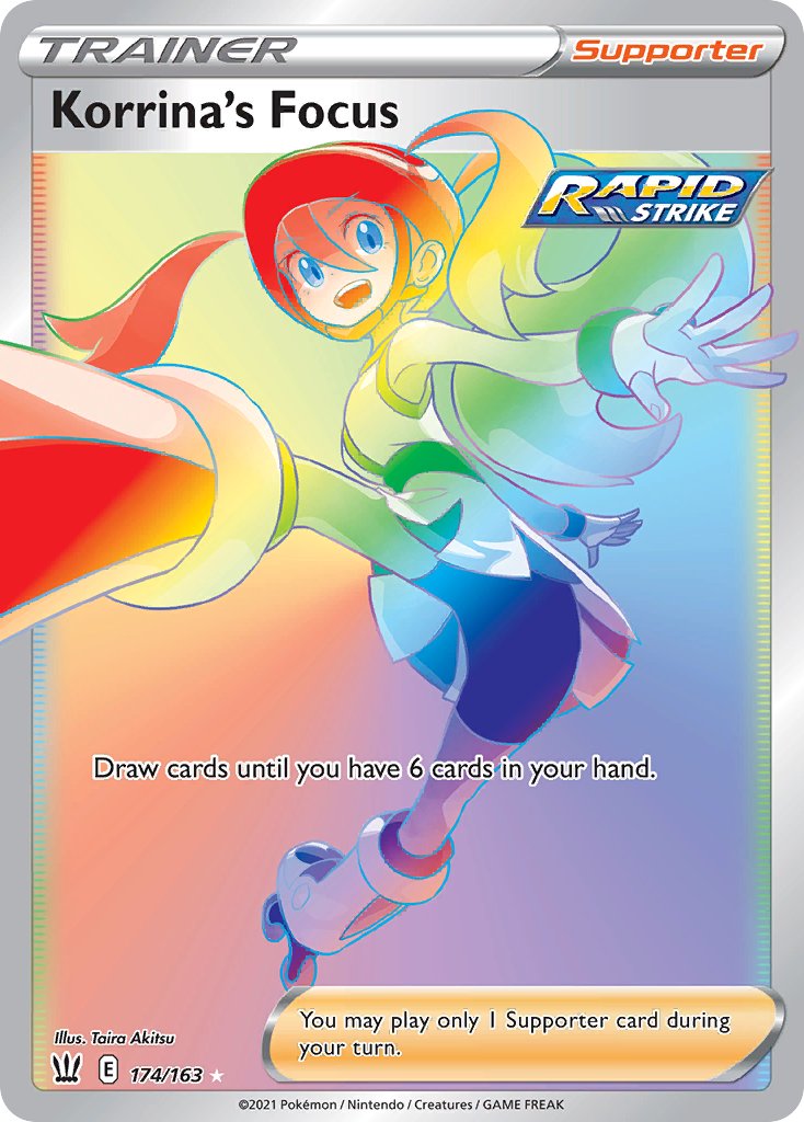 Korrina's Focus 174 Rare Rainbow card from Battle Styles