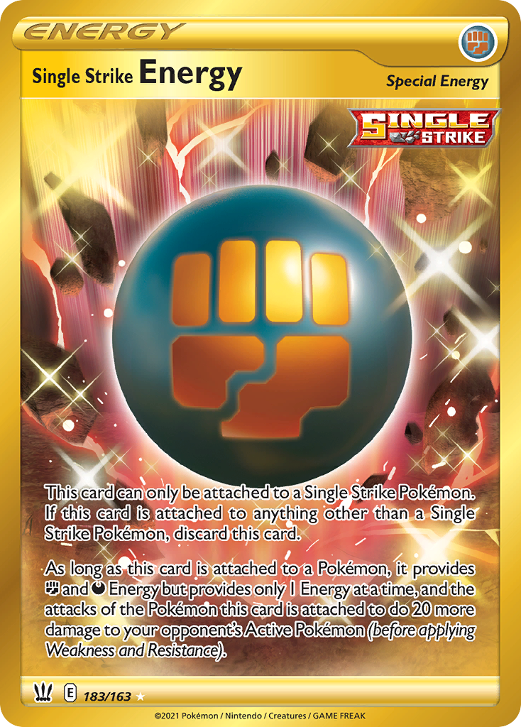 Single Strike Energy 183 Rare Secret card from Battle Styles