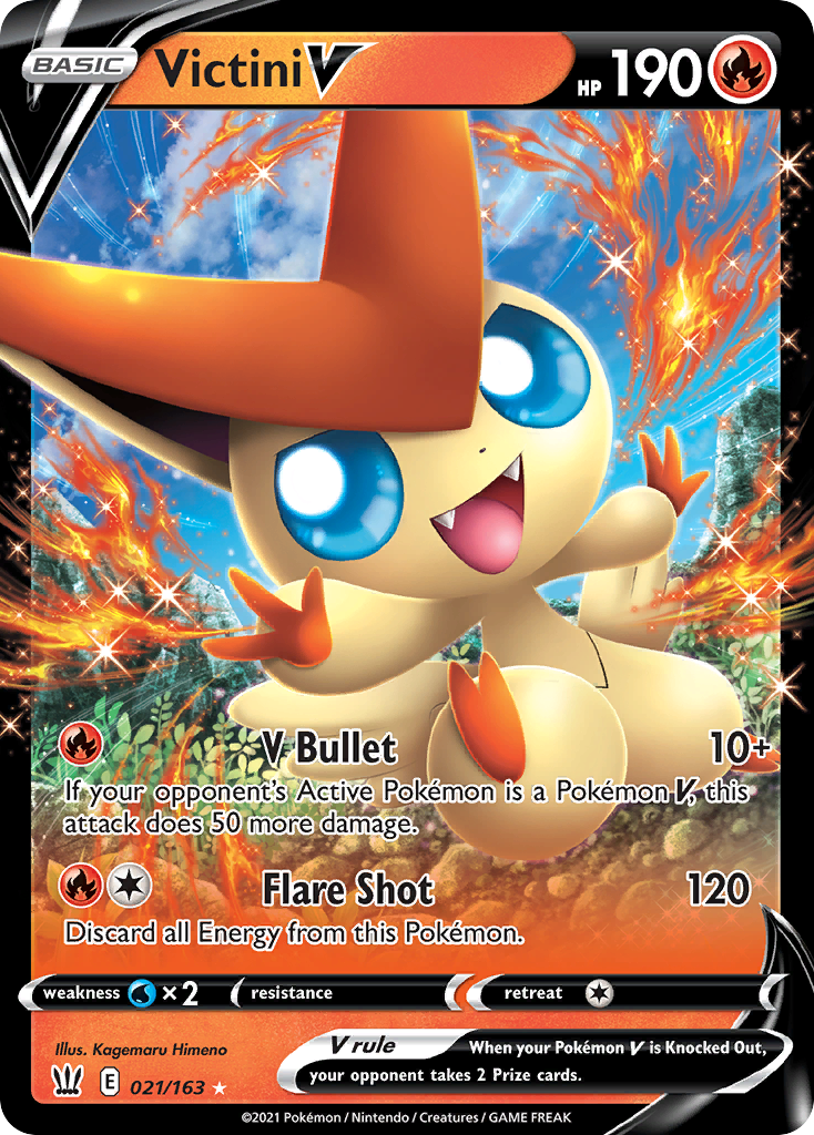 Victini V 21/163 Rare Holo V card from Battle Styles