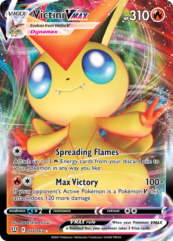 Victini VMAX 22/163 Rare Holo VMAX card from Battle Styles