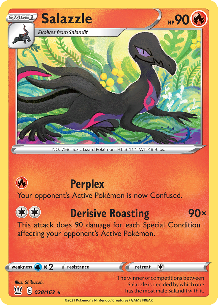 Salazzle 28/163 Rare card from Battle Styles