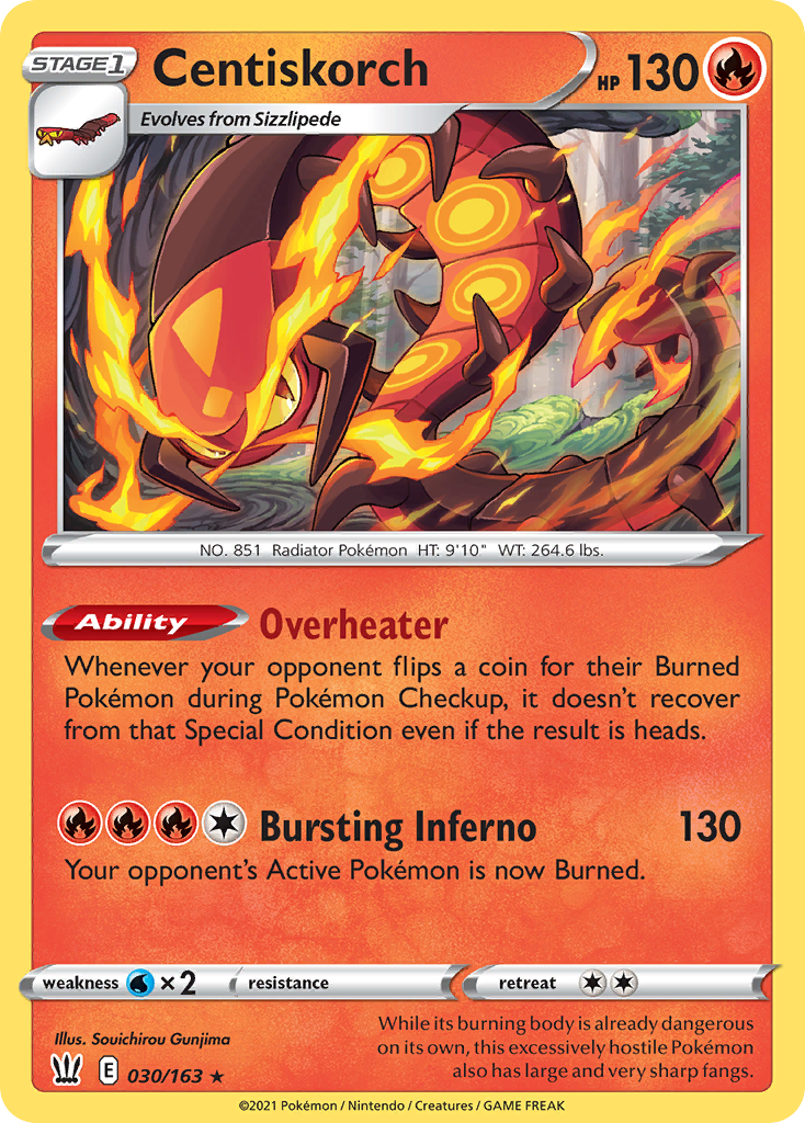 Centiskorch 30 Rare card from Battle Styles