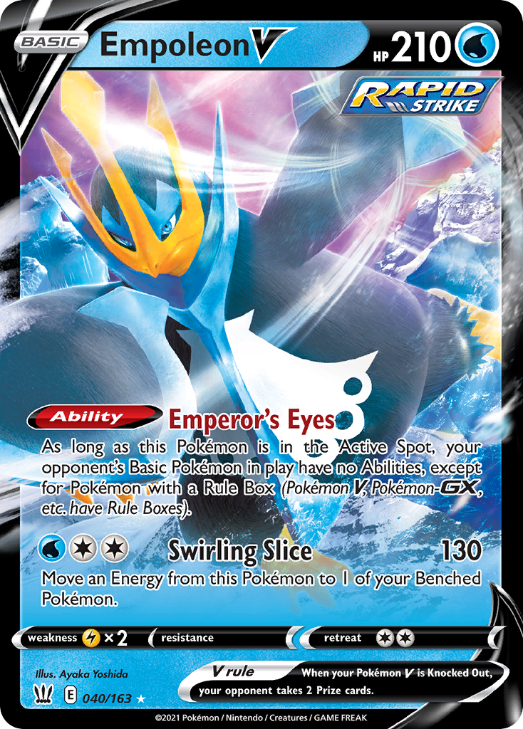 Empoleon V 40 Rare Holo V card from Battle Styles