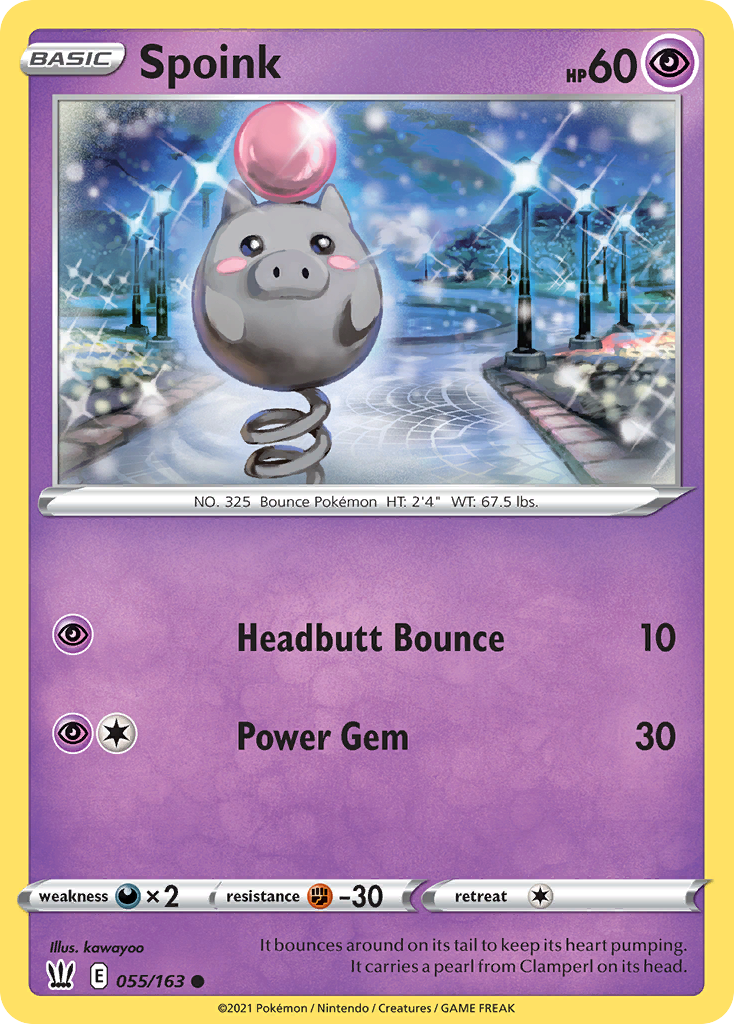 Spoink 55 Common card from Battle Styles