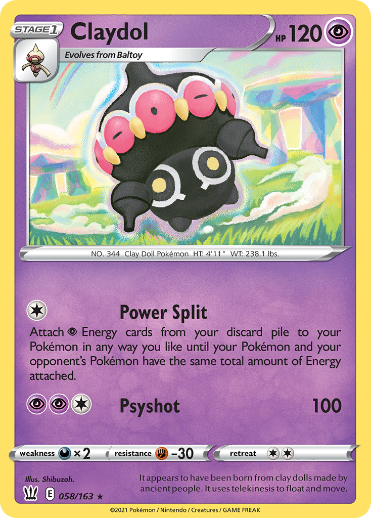 Claydol 58 Rare card from Battle Styles