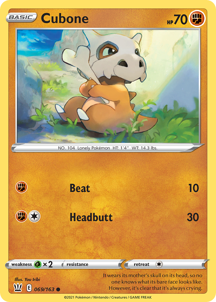 Cubone 69 Common card from Battle Styles