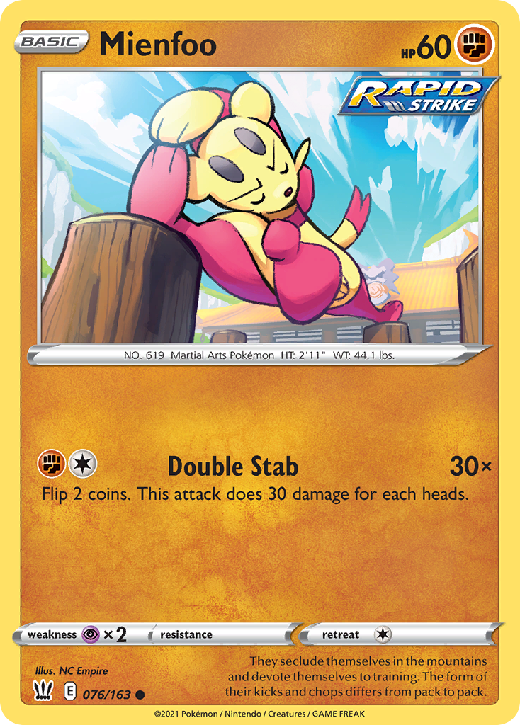 Mienfoo 76 Common card from Battle Styles
