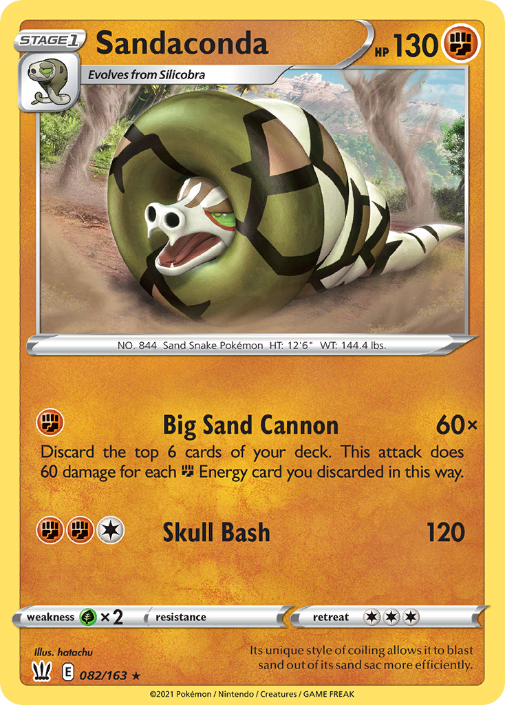 Sandaconda 82 Rare Holo card from Battle Styles