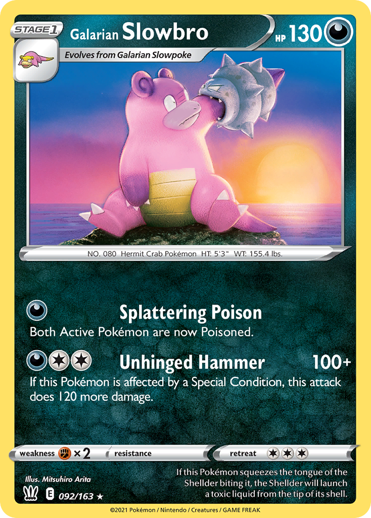 Galarian Slowbro 92 Rare card from Battle Styles