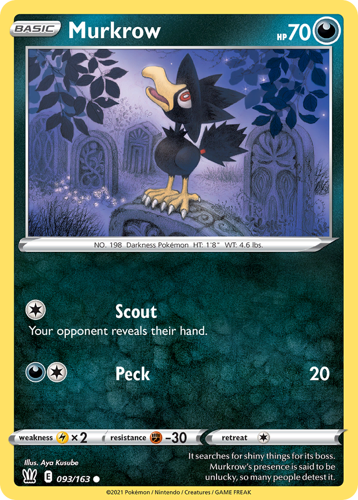 Murkrow 93 Common card from Battle Styles