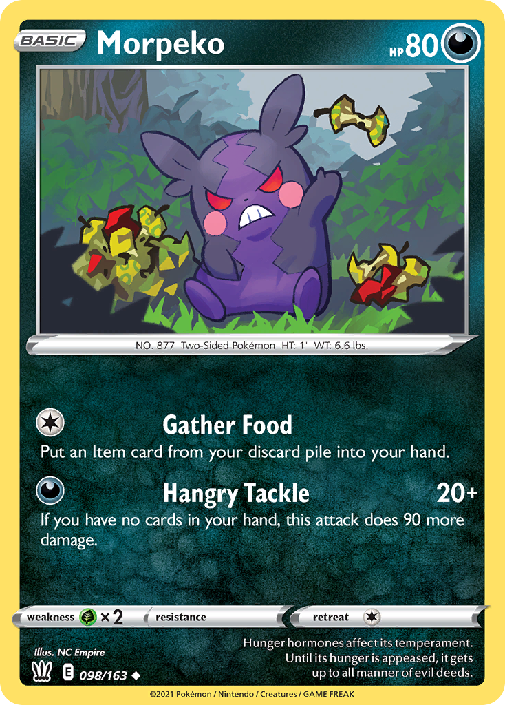Morpeko 98 Uncommon card from Battle Styles