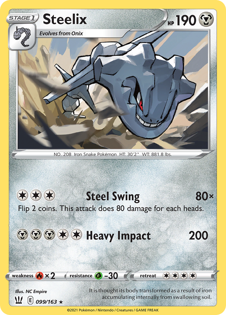 Steelix 99 Rare Holo card from Battle Styles