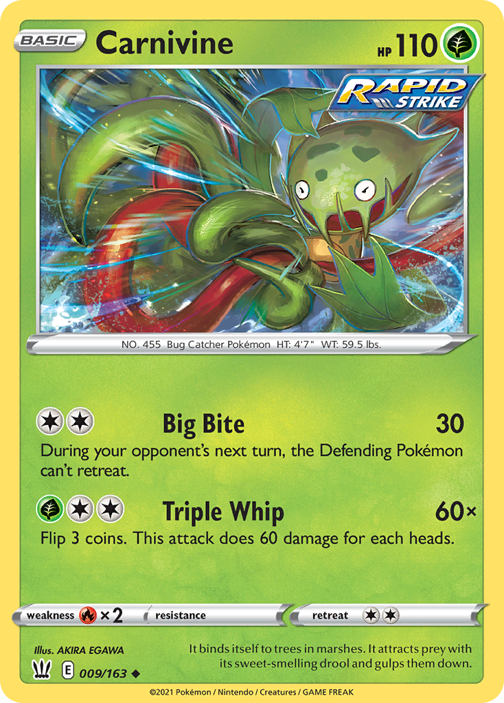 Carnivine 9 Uncommon card from Battle Styles