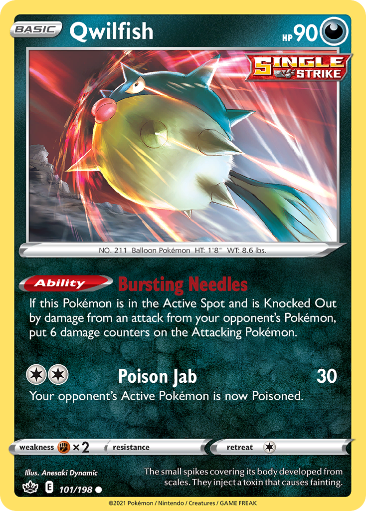 Qwilfish 101 Common card from Chilling Reign