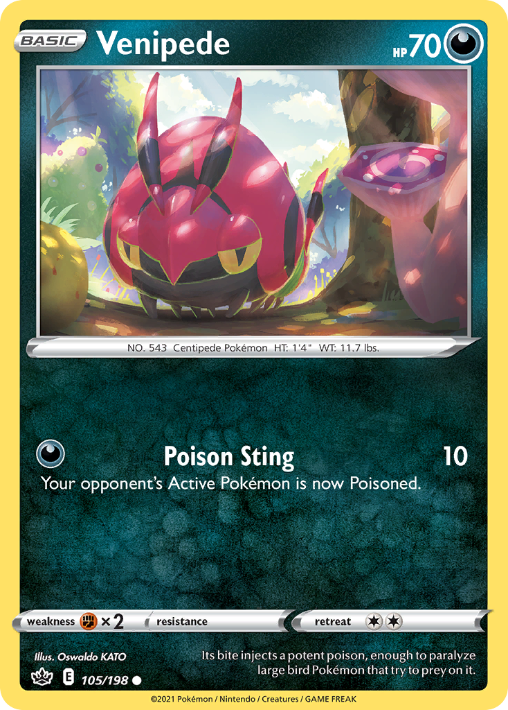 Venipede 105/198 Common card from Chilling Reign