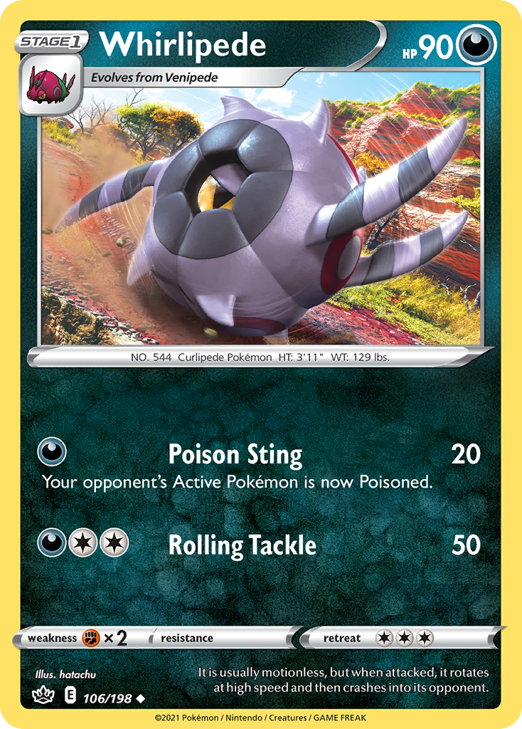Whirlipede 106 Uncommon card from Chilling Reign