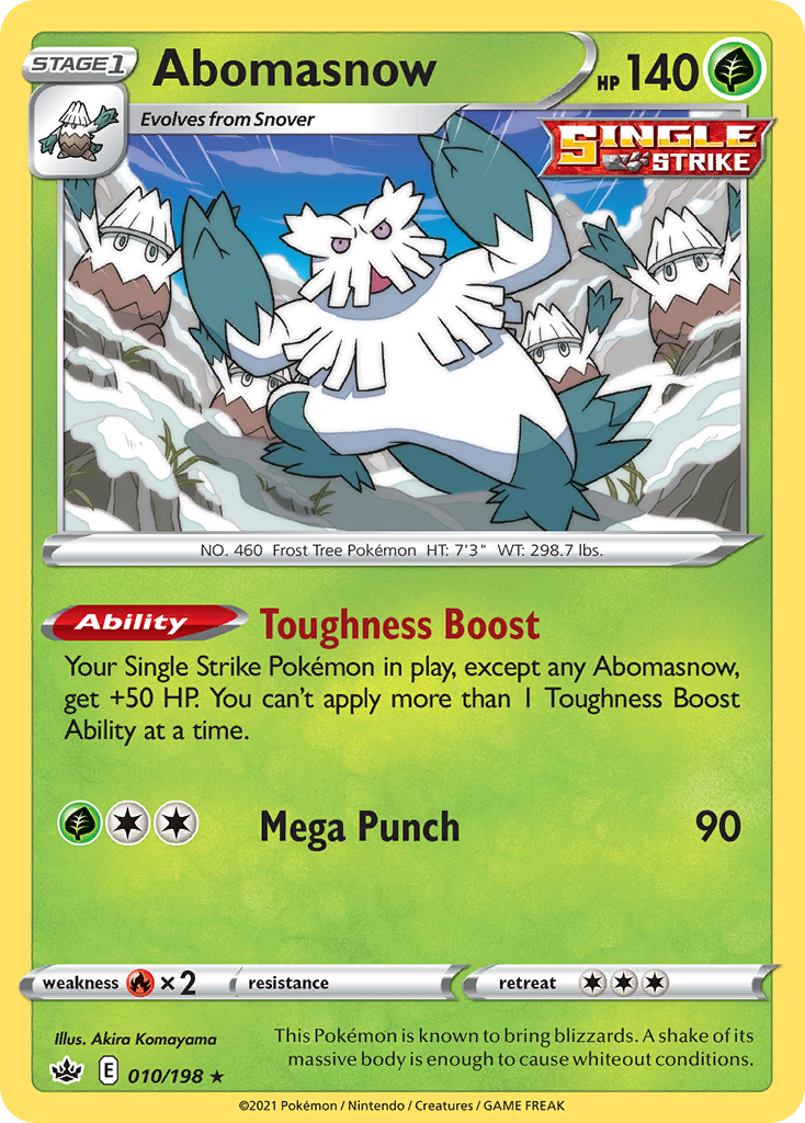 Abomasnow 10/198 Rare card from Chilling Reign