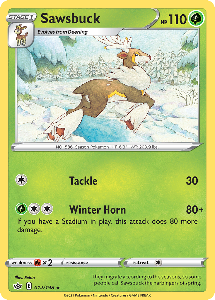 Sawsbuck 12/198 Rare card from Chilling Reign