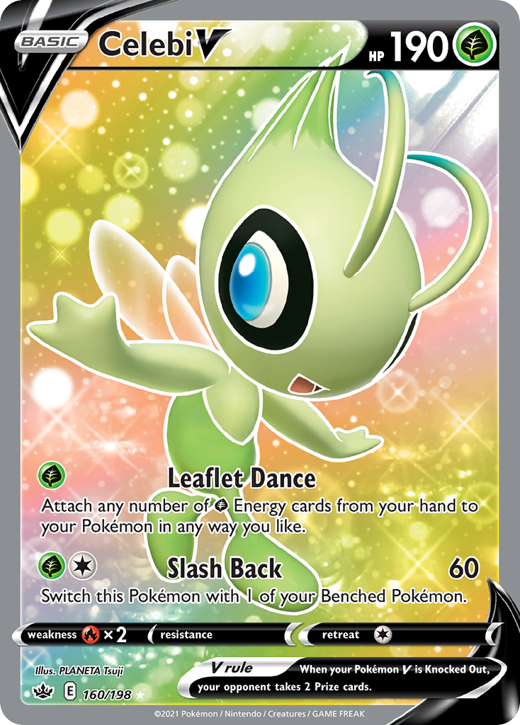 Celebi V 160 Rare Ultra card from Chilling Reign