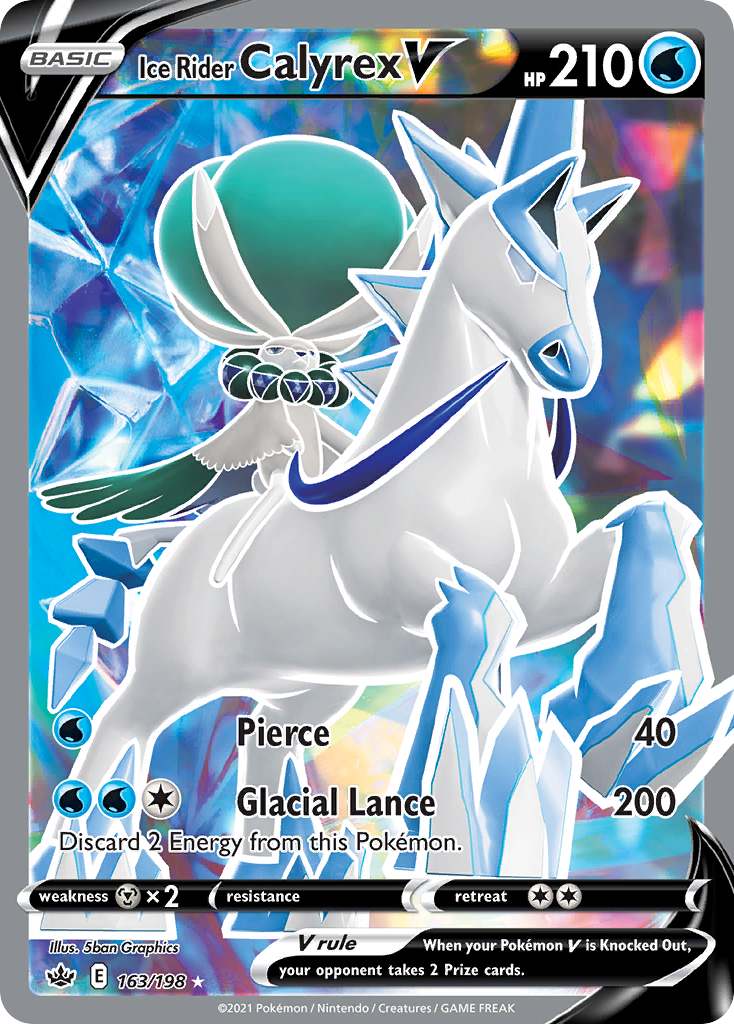 Ice Rider Calyrex V 163 Rare Ultra card from Chilling Reign