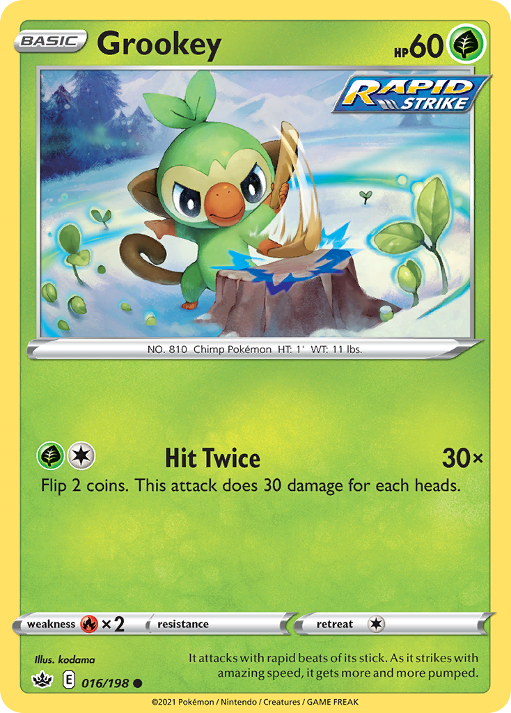 Grookey 16/198 Common card from Chilling Reign