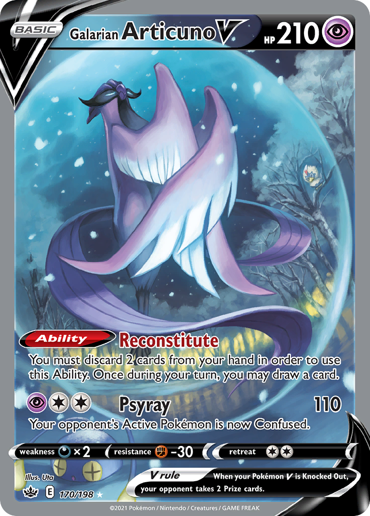 Galarian Articuno V 170 Rare Ultra card from Chilling Reign