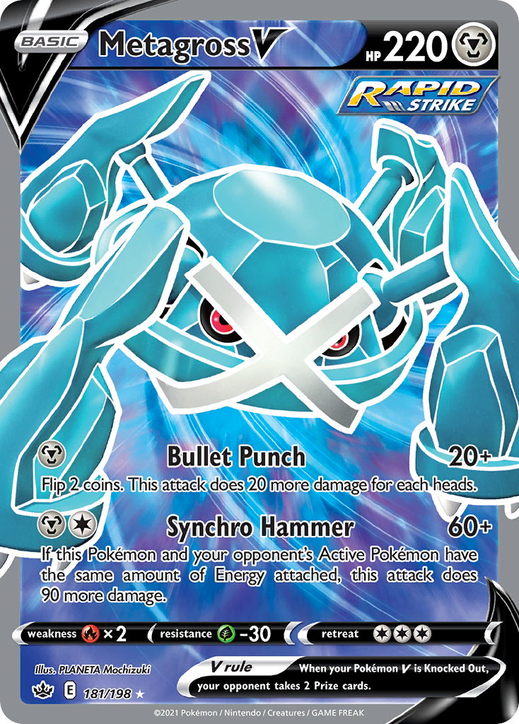 Metagross V 181 Rare Ultra card from Chilling Reign