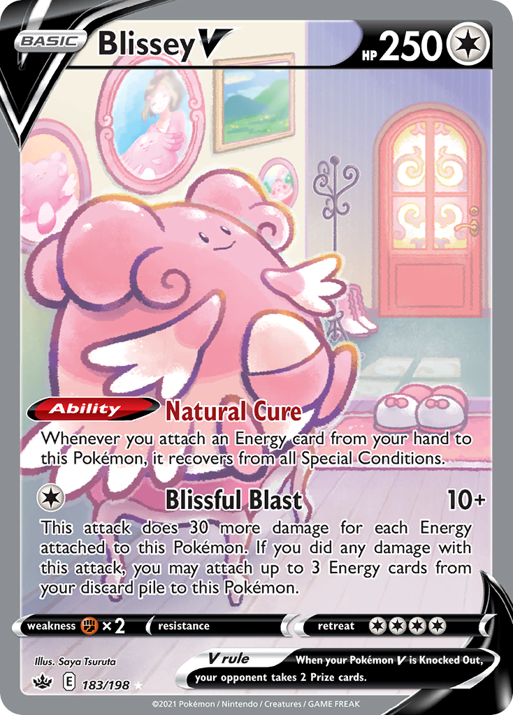 Blissey V 183 Rare Ultra card from Chilling Reign