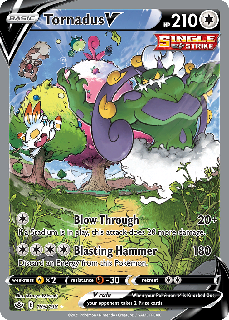Tornadus V 185 Rare Ultra card from Chilling Reign