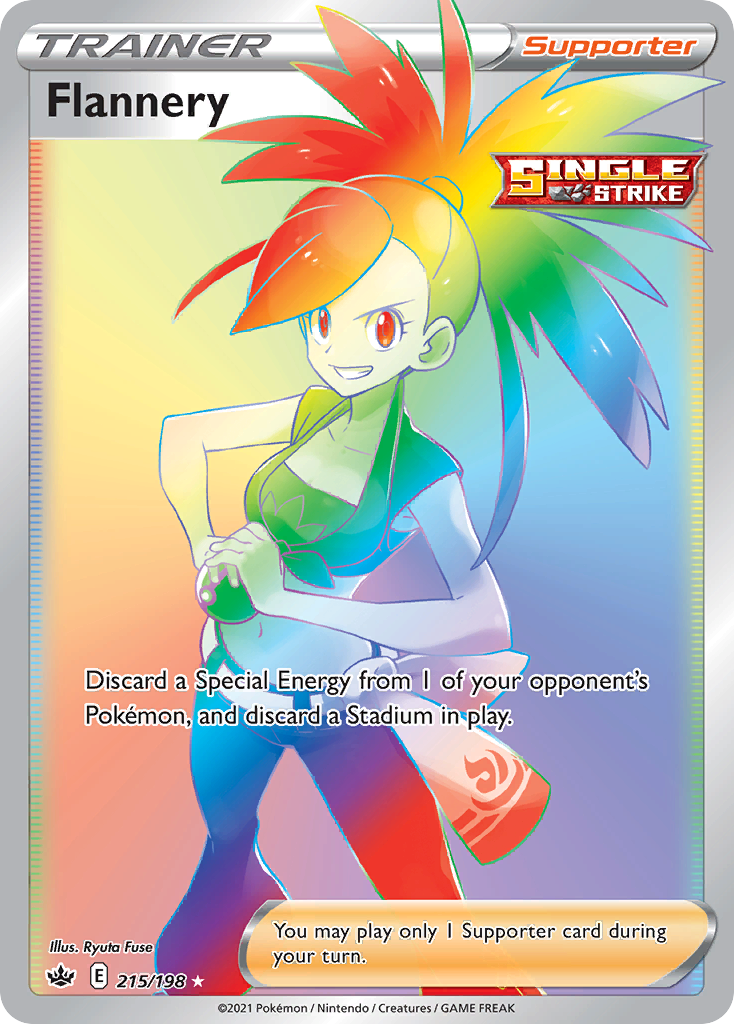 Flannery 215 Rare Rainbow card from Chilling Reign