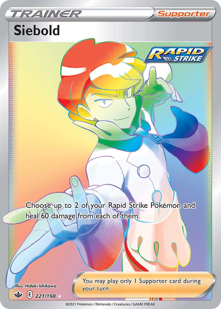 Siebold 221 Rare Rainbow card from Chilling Reign