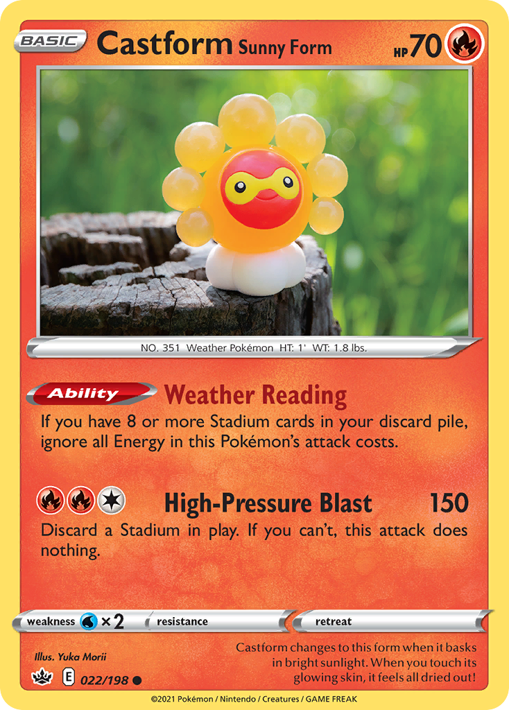 Castform Sunny Form 22 Common card from Chilling Reign