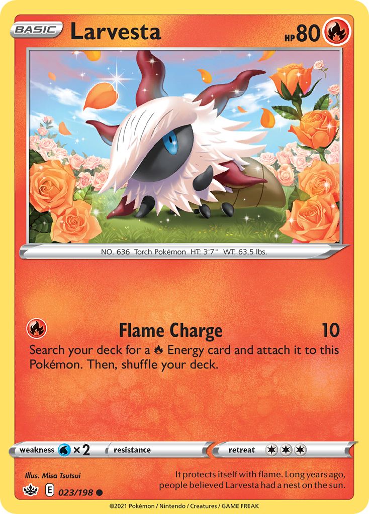 Larvesta 23/198 Common card from Chilling Reign