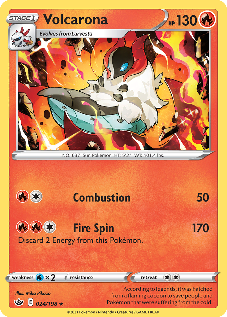 Volcarona 24 Rare card from Chilling Reign