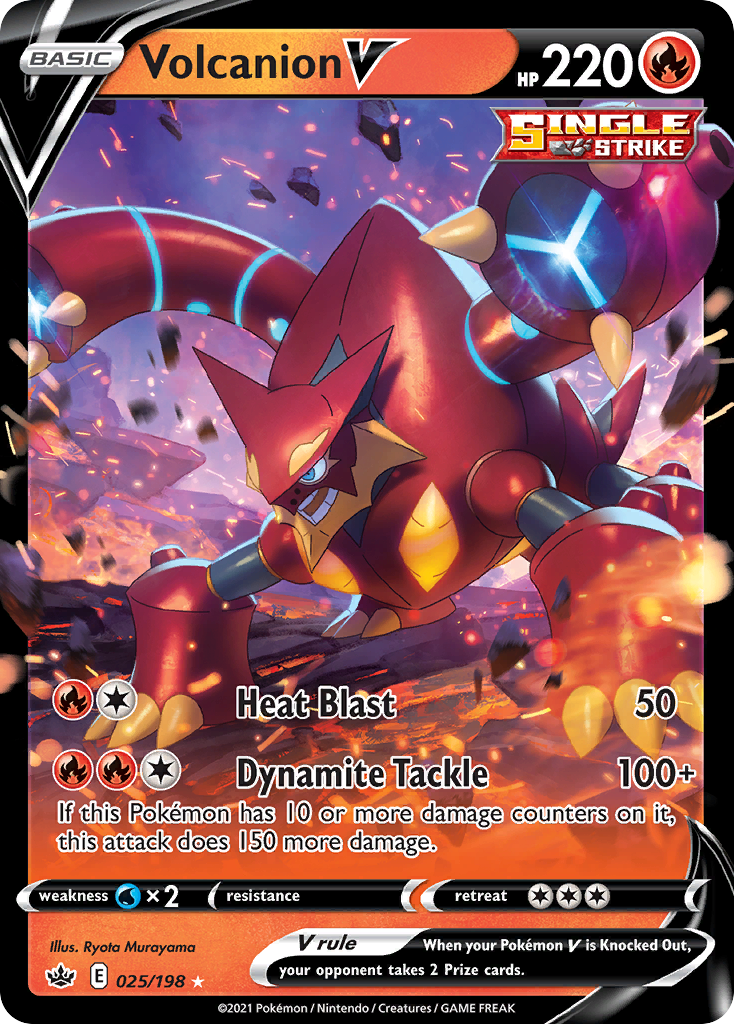 Volcanion V 25/198 Rare Holo V card from Chilling Reign