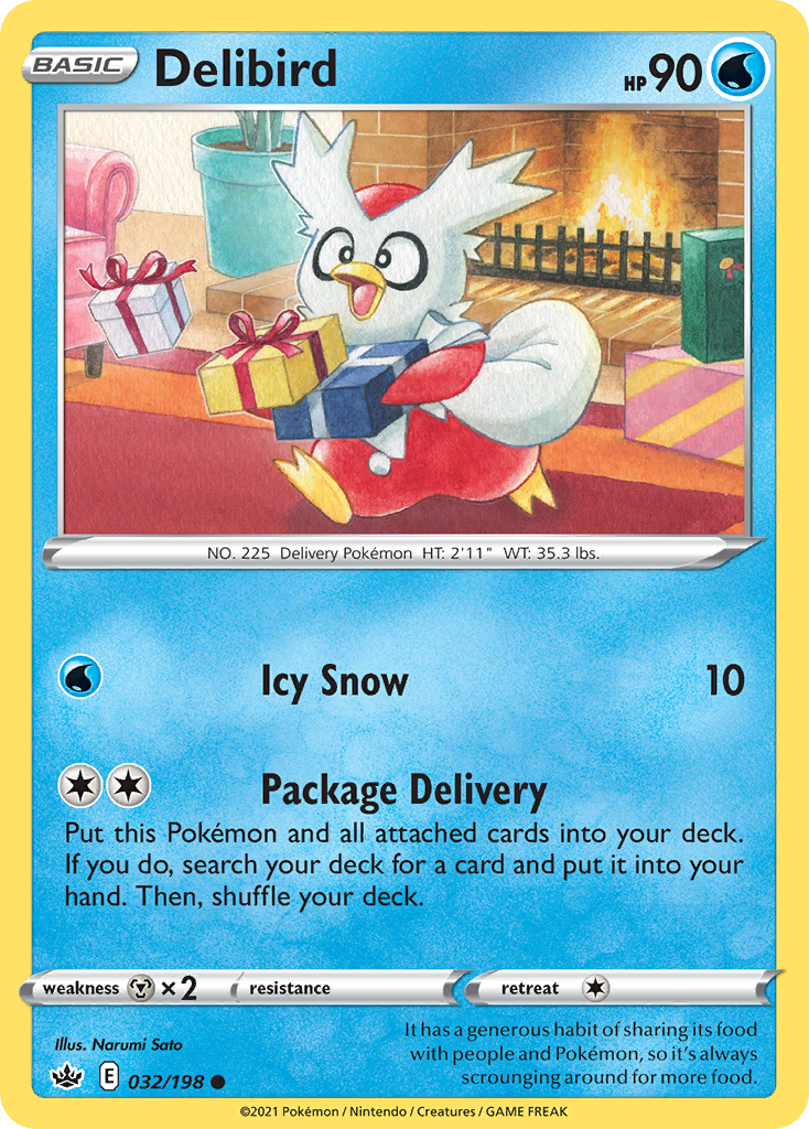 Delibird 32/198 Common card from Chilling Reign