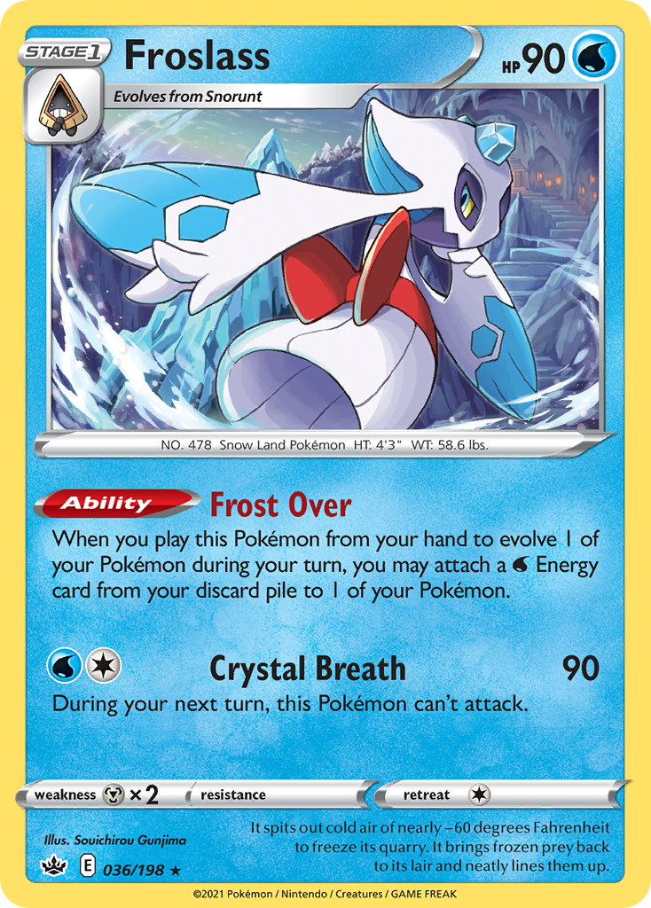 Froslass 36 Rare Holo card from Chilling Reign