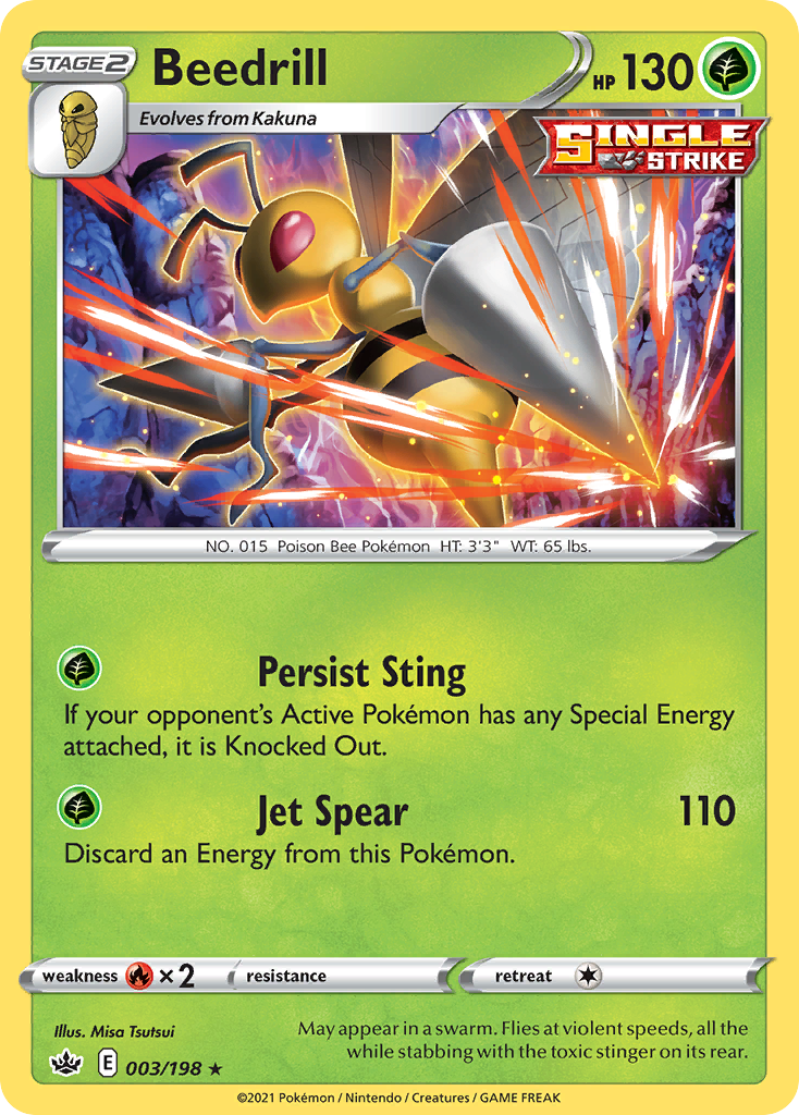 Beedrill 3 Rare Holo card from Chilling Reign