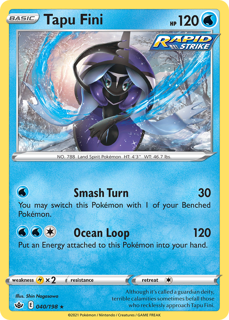 Tapu Fini 40/198 Rare Holo card from Chilling Reign