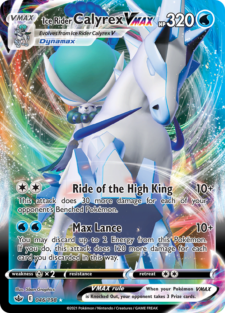 Ice Rider Calyrex VMAX 46/198 Rare Holo VMAX card from Chilling Reign