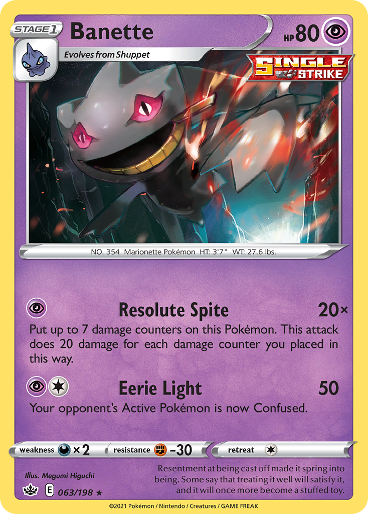 Banette 63/198 Rare card from Chilling Reign