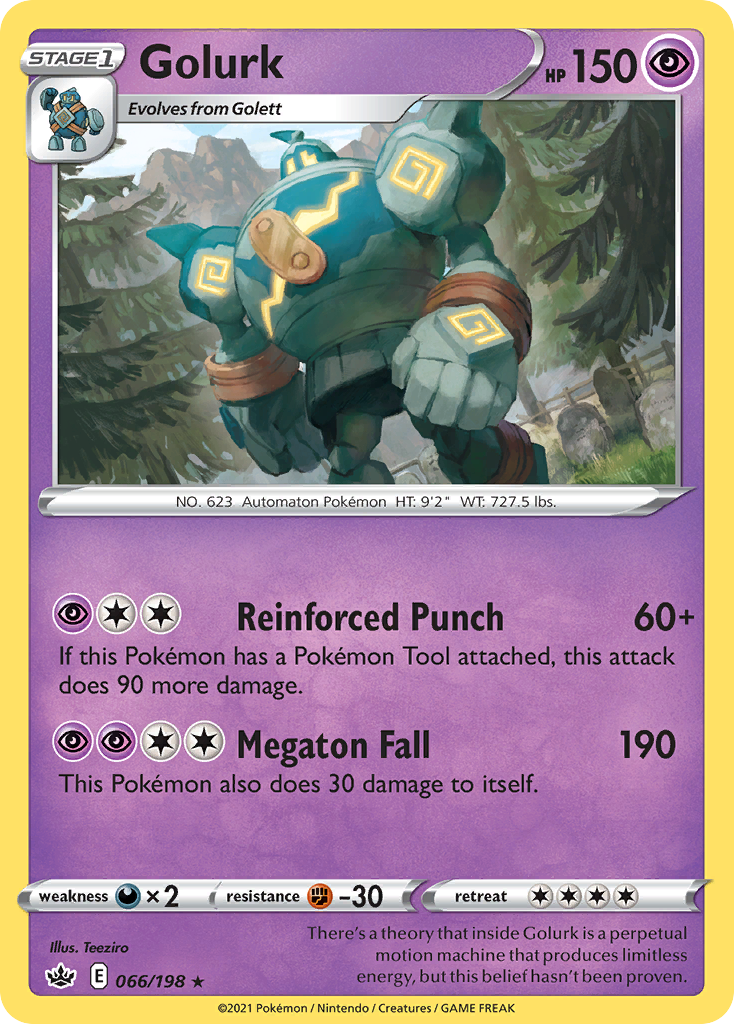 Golurk 66/198 Rare card from Chilling Reign
