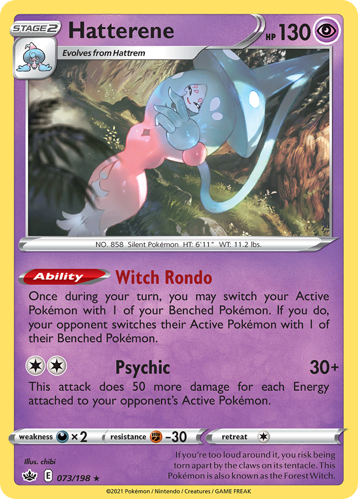 Hatterene 73 Rare Holo card from Chilling Reign