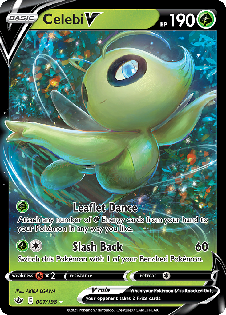 Celebi V 7 Rare Holo V card from Chilling Reign