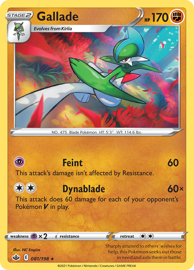 Gallade 81 Rare card from Chilling Reign