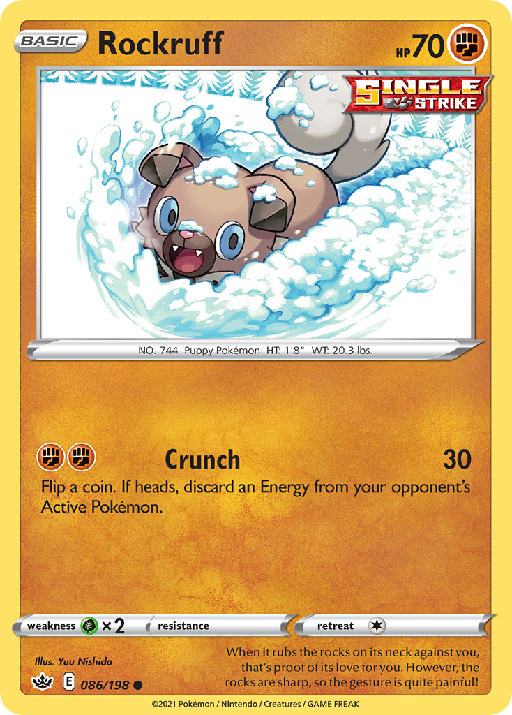 Rockruff 86 Common card from Chilling Reign
