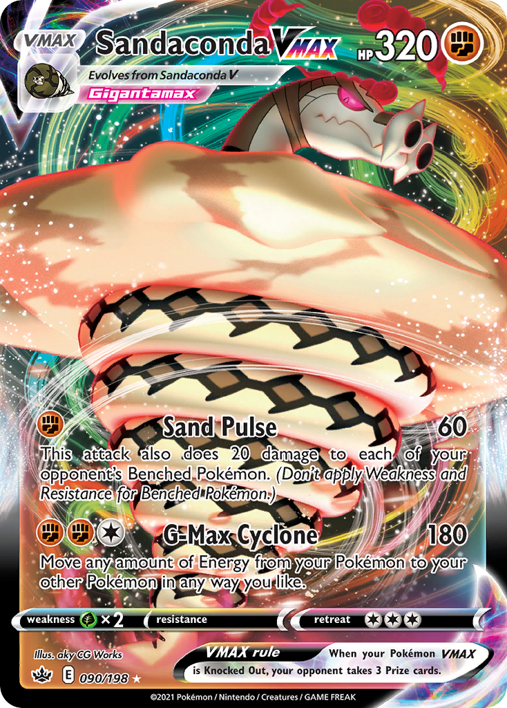 Sandaconda VMAX 90 Rare Holo VMAX card from Chilling Reign