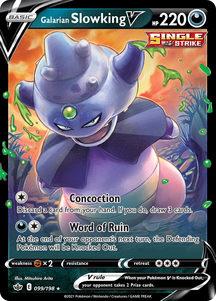 Galarian Slowking V 99/198 Rare Holo V card from Chilling Reign
