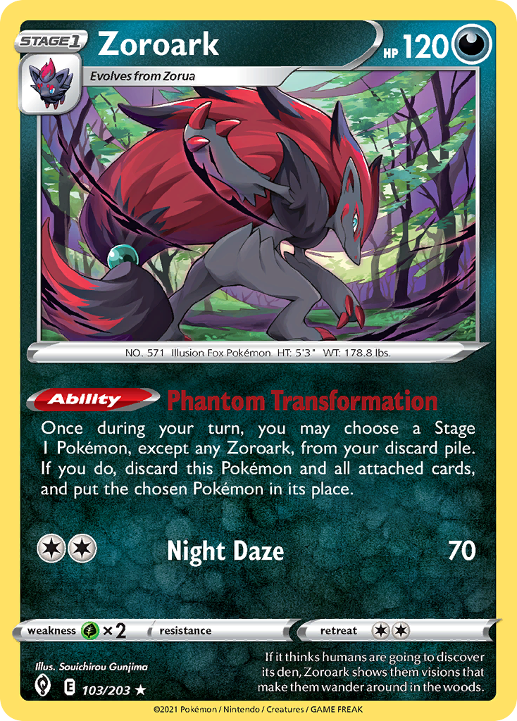 Zoroark 103 Rare Holo card from Evolving Skies